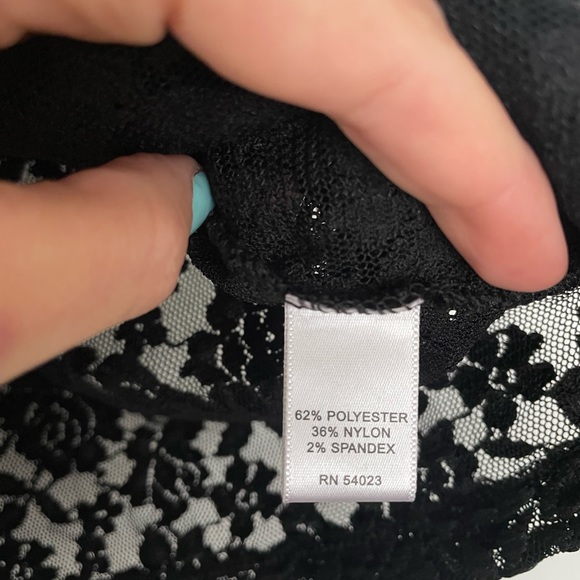 Banana Republic Black Sheer printed Top sz S | Floral Mesh Vintage sheer Blouse - Picture 6 of 6